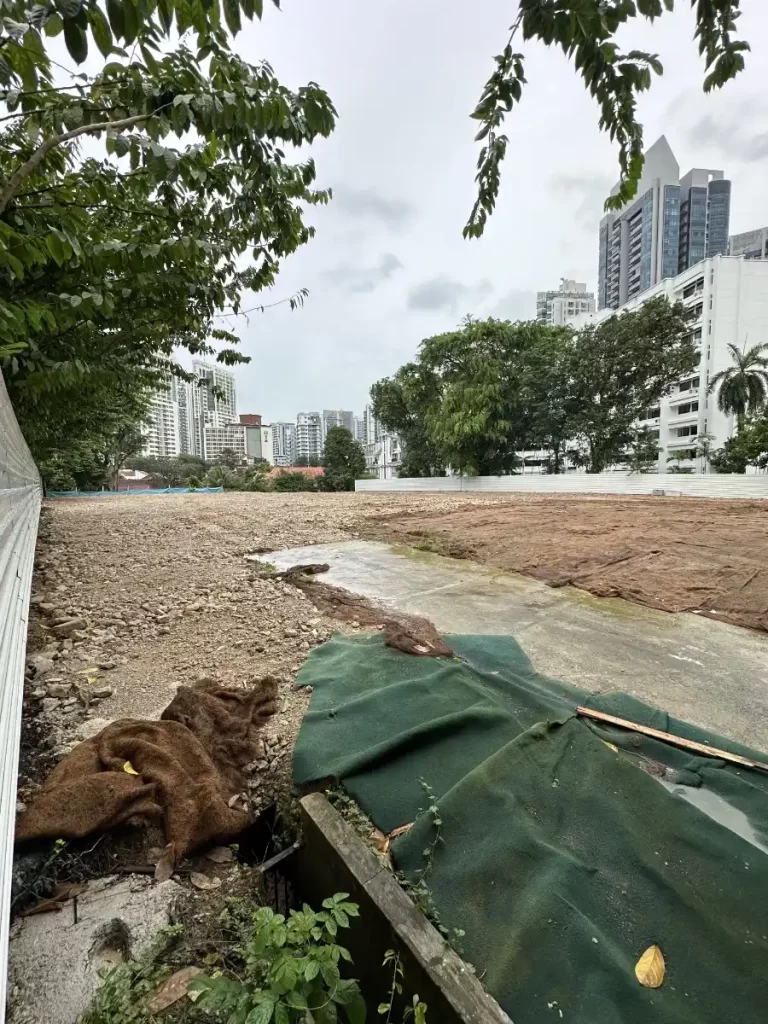 The land at 32 Gilstead has been cleared for construction